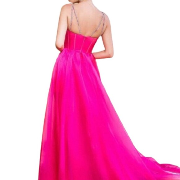 NWT Portia and Scarlett PS24509X Prom Dress Hot Pink Size 4 - Picture 3 of 6